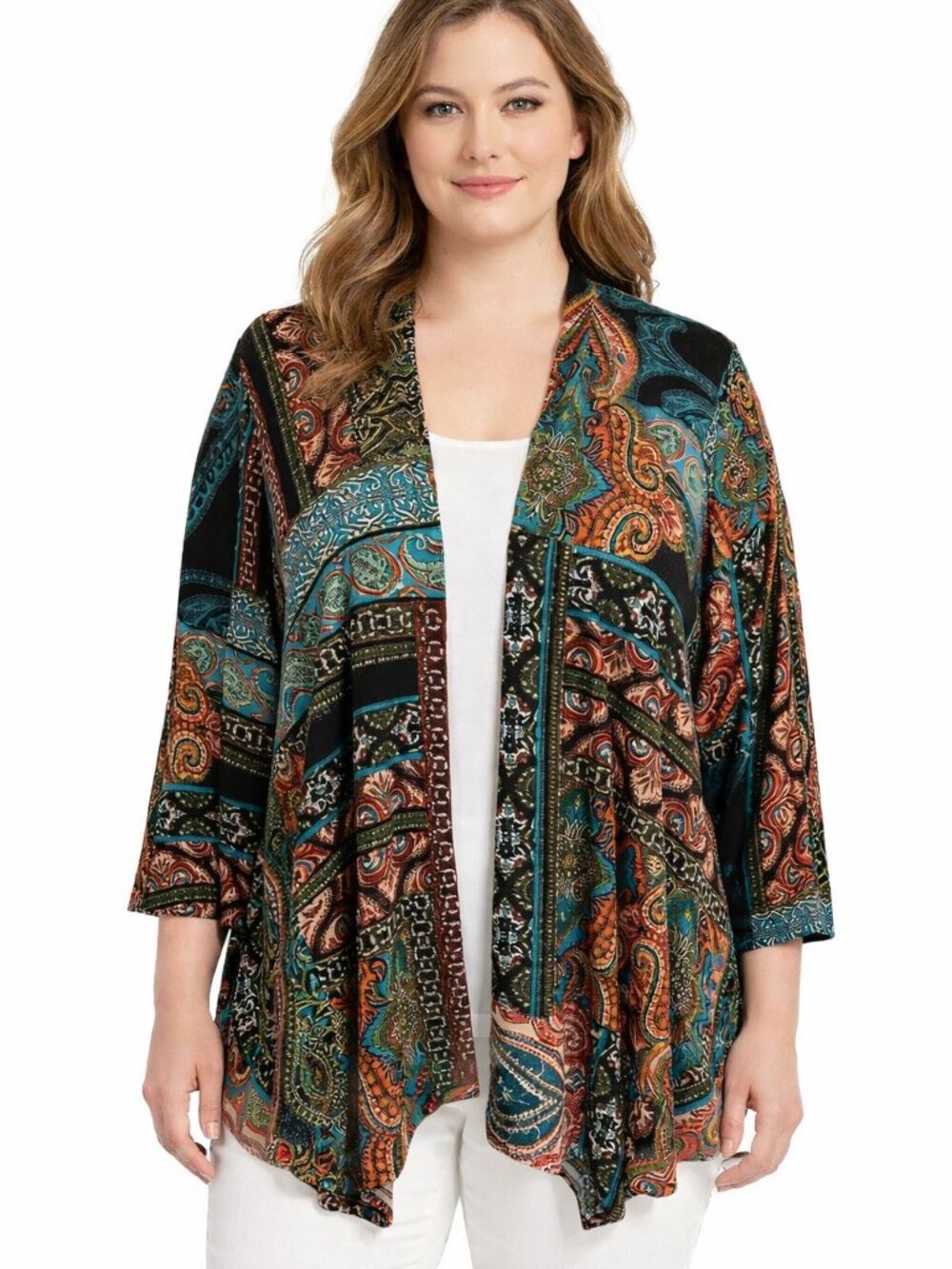 Travel Elements Cardigan Size 1X Draped Paisley NWOT
